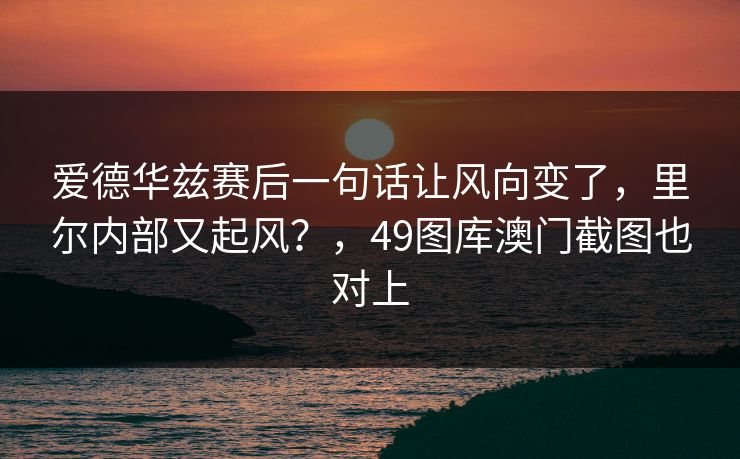 爱德华兹赛后一句话让风向变了，里尔内部又起风？，49图库澳门截图也对上